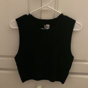 Black H&M knitted crop top